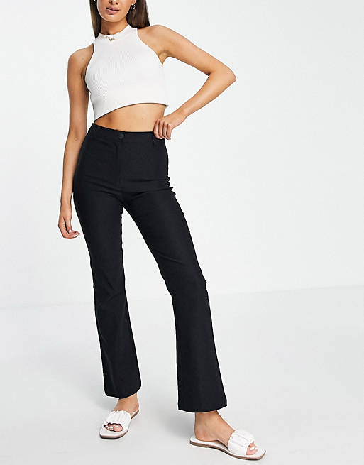 JDY tailored flared pants in black