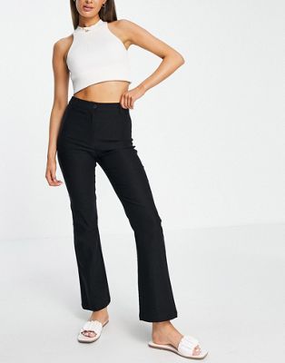 JDY tailored flared trousers in black