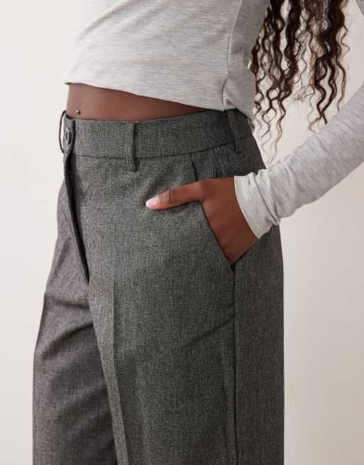 JDY tailored high waist straight leg trousers in dark grey, 4 of 5