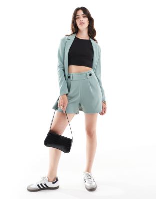 tailored shorts in teal - part of a set-Blue