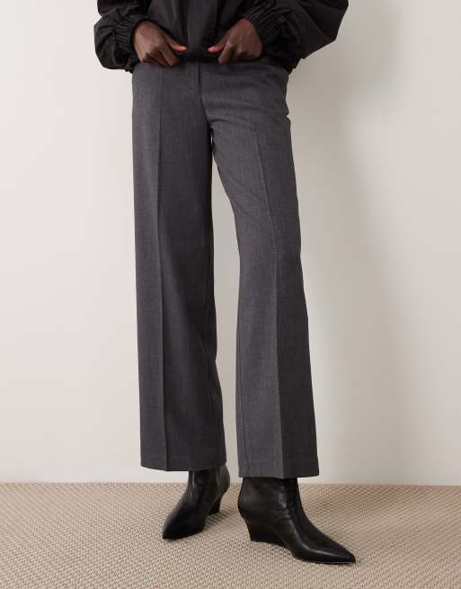 JDY tailored wide leg trousers co-ord in dark grey, 3 of 5