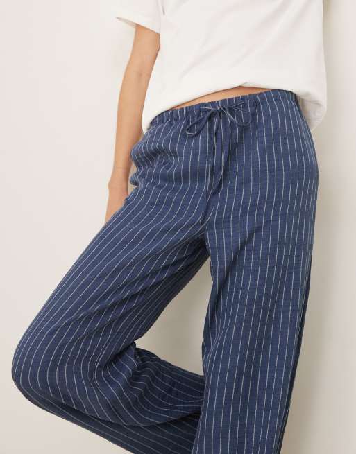 JDY Tall - Broek met wijde pijpen in blauwe streep, 2 van 5