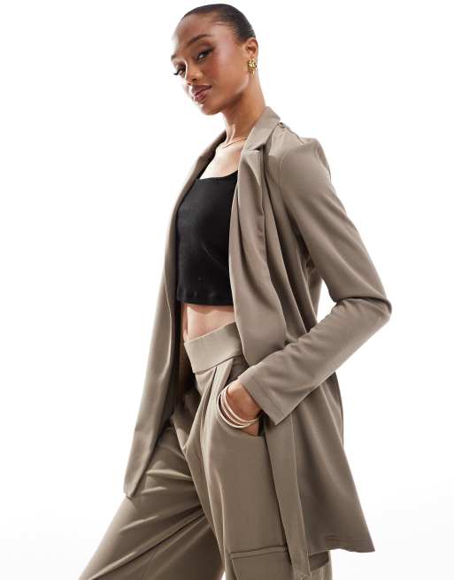 JDY Tall – Brun, slouchy kavaj, del av set