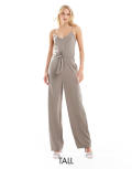 JDY Tall cami jumpsuit in stone-Neutral