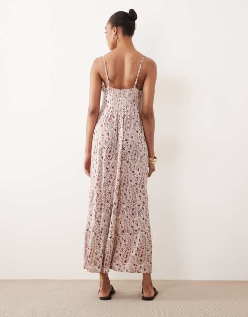 JDY Tall cami maxi dress in red paisley print, 4 of 4
