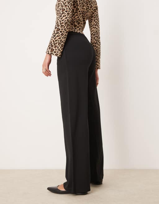 JDY Tall – Czarne eleganckie spodnie z szerokimi nogawkami, 2 z 5