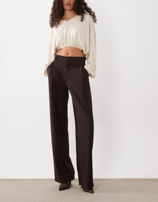 JDY Tall - Elegante Hose in Schokobraun mit weitem Bein-Brown