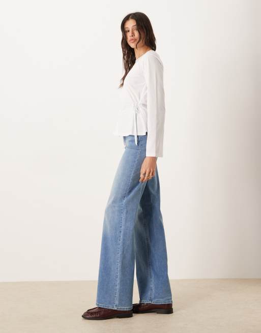 JDY Tall Felina high waist wide leg jean in medium blue denim, 2 of 5