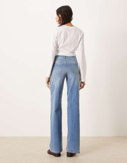 JDY Tall Felina high waist wide leg jean in medium blue denim, 3 of 5