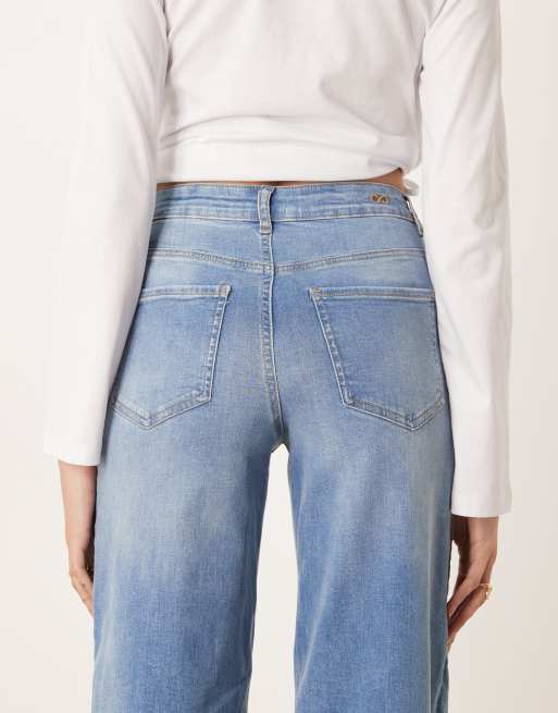 JDY Tall Felina high waist wide leg jeans in medium blue denim, 5 of 5
