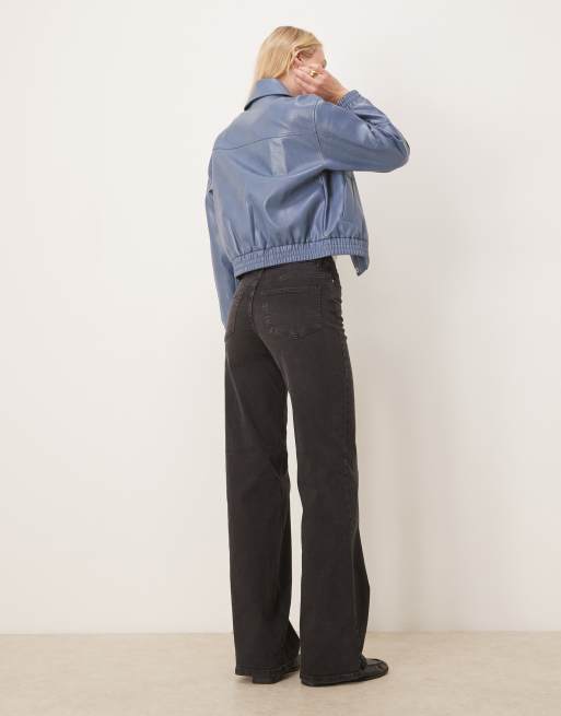 JDY Tall - Felina - Sorte højtaljede jeans i denim med vide ben , 3 af 5