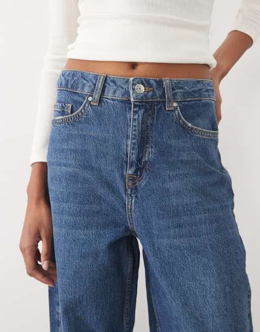 JDY Tall high waist barrel jeans in mid blue, 3 of 5