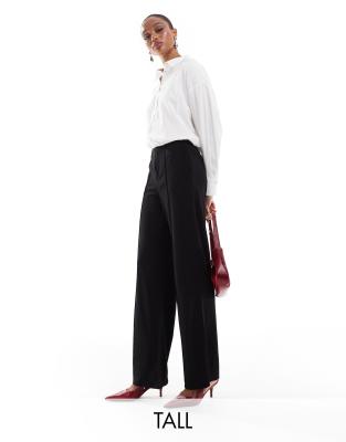 Jdy Tall High Waist Pants With Front Seam Detail In Black