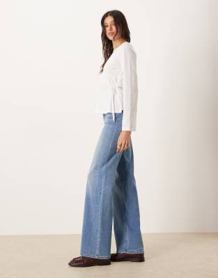 Jdy Tall High Waist Wide Leg Jeans In Blue