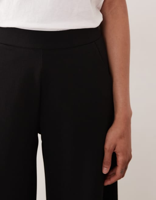 JDY Tall high wasted wide leg trouser in black, 4 of 5