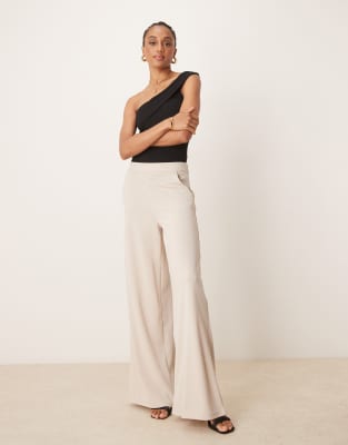 JDY Tall - Hose in Beige mit hohem Bund und weitem Schnitt-Neutral
