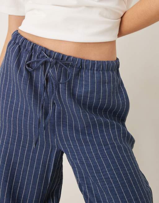 JDY Tall – Hose in gestreiftem Blau mit weitem Bein, 5 von 5