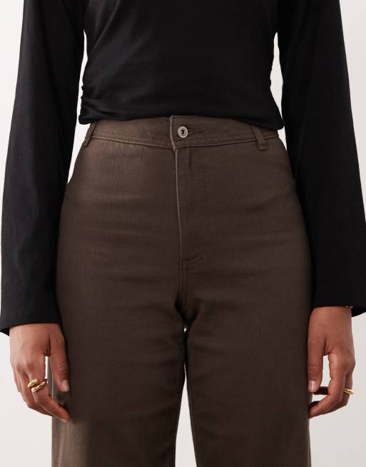 JDY Tall – Iris – Bruna jeans med hög midja och vida ben, 5 av 5