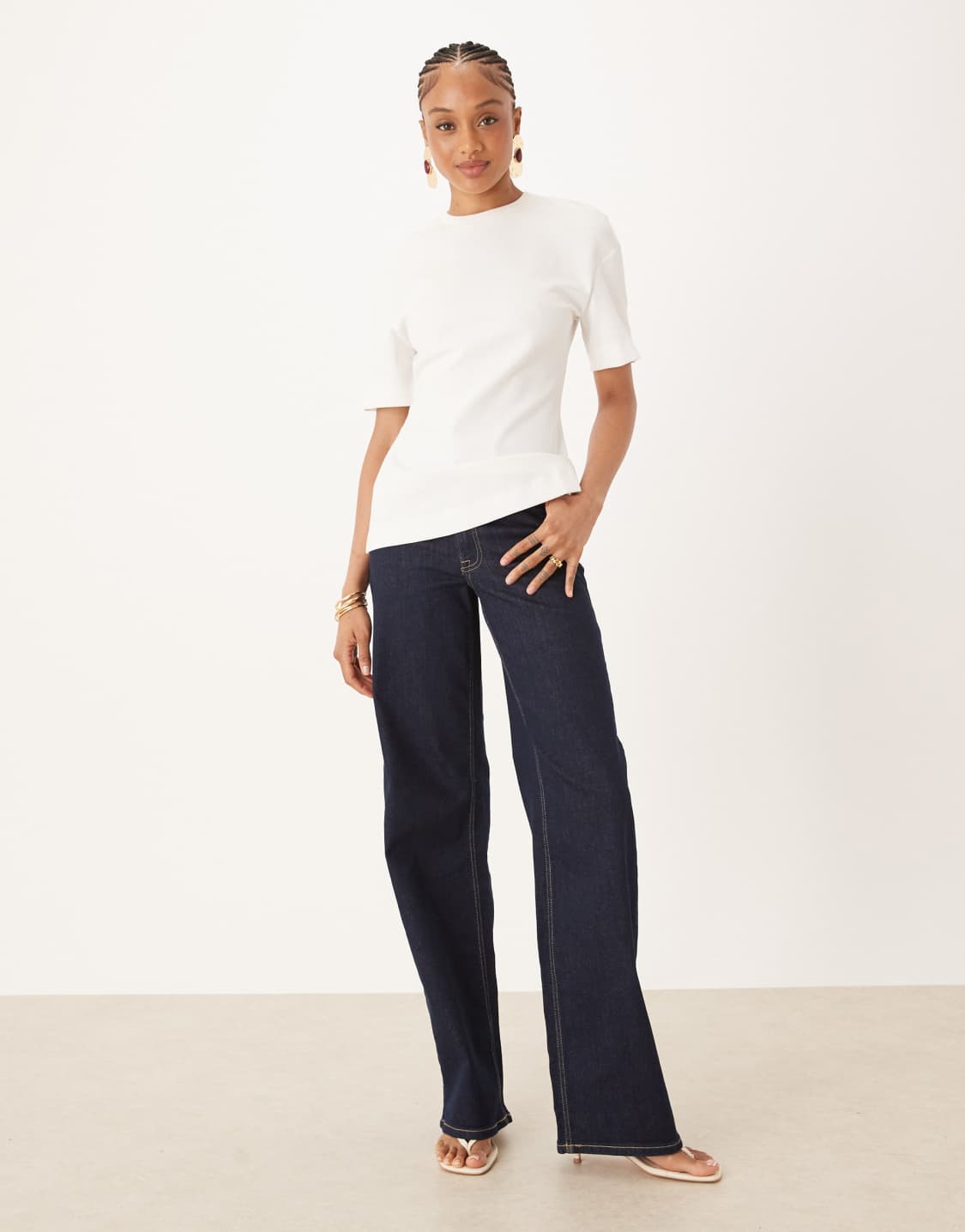 JDY - Tall - Jean ample à taille haute - Bleu jean