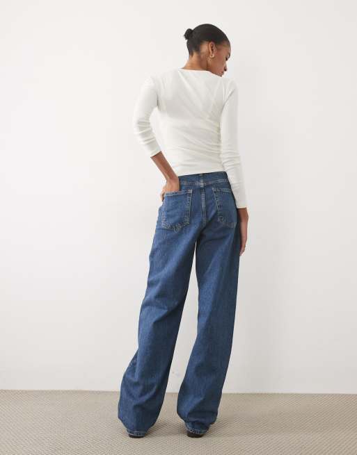 JDY Tall jean barrel taille haute bleu moyen, 4 de 5