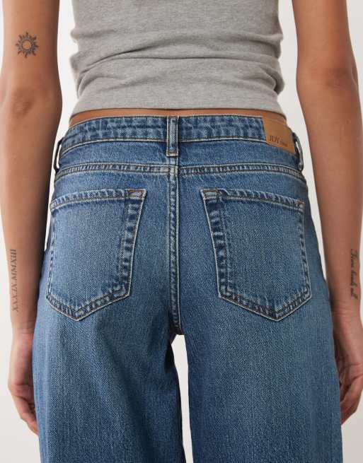 JDY Tall jean large Katie taille basse bleu moyen, 4 de 5