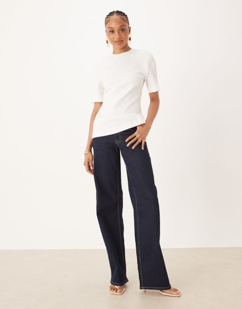 JDY Tall – Jeans in Denim in blauer Rinse-Waschung mit weitem Bein und hohem Bund - view 1