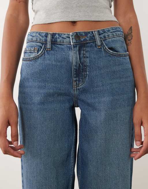 JDY Tall Katie low waist wide leg jeans in mid blue, 5 of 5