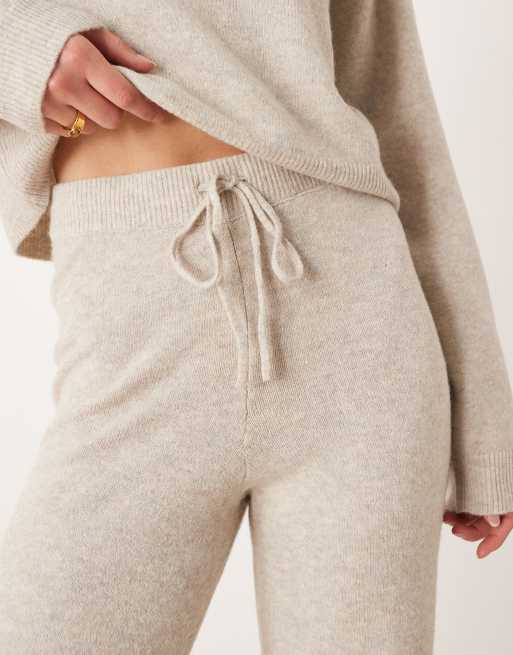 JDY Tall knit pants in cream - part of a set