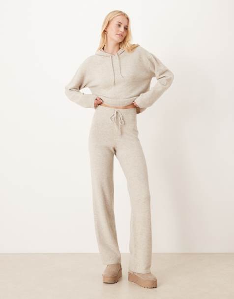 JDY Tall knitted trouser co-ord in cream - view 1