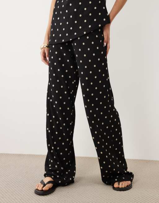 JDY Tall - Losse broek in zwart met stippen, deel van co-ord set, 2 van 5