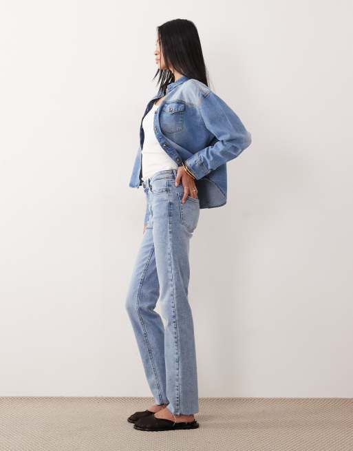 JDY Tall – Lullu – Ljusblå jeans med raka ben och hög midja, 3 av 5