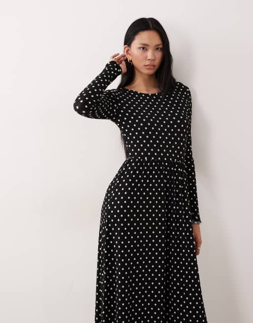JDY Tall maxi dress in black polka dots, 2 of 4