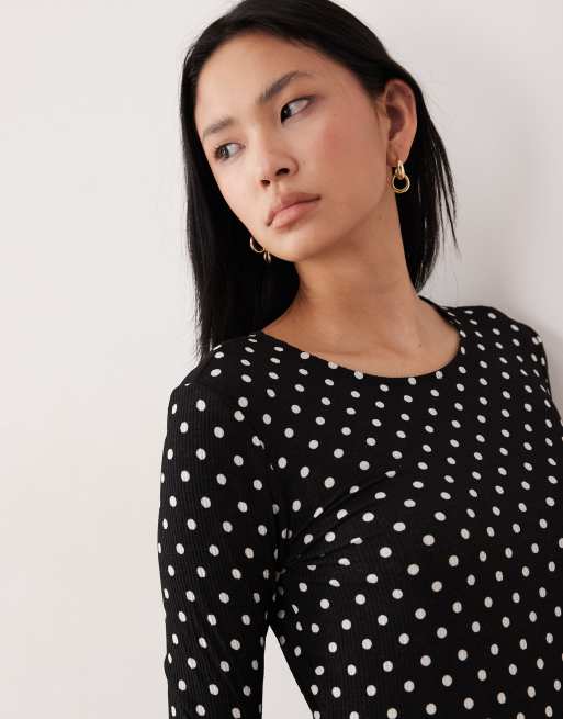 JDY Tall maxi dress in black polka dots, 4 of 4