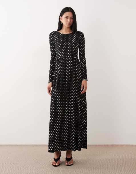 JDY Tall – Maxikleid in Schwarz mit Polka Dots - view 1