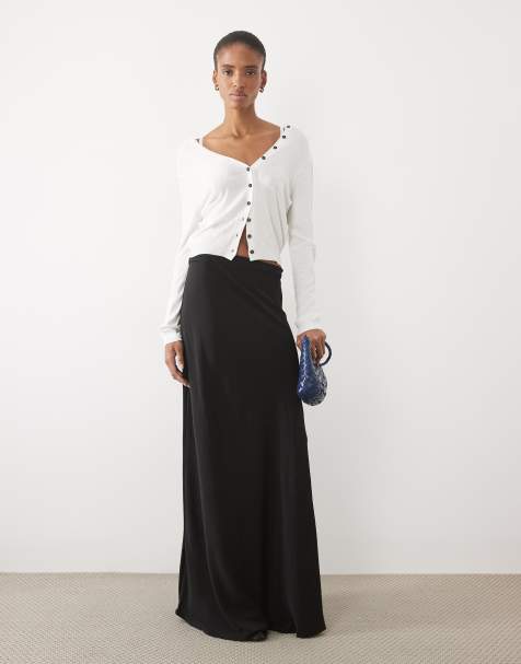 JDY Tall mid waist maxi skirt in black - view 1