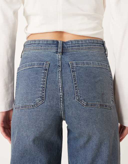 JDY Tall Moon high waist wide leg jeans in dark blue, 4 of 5