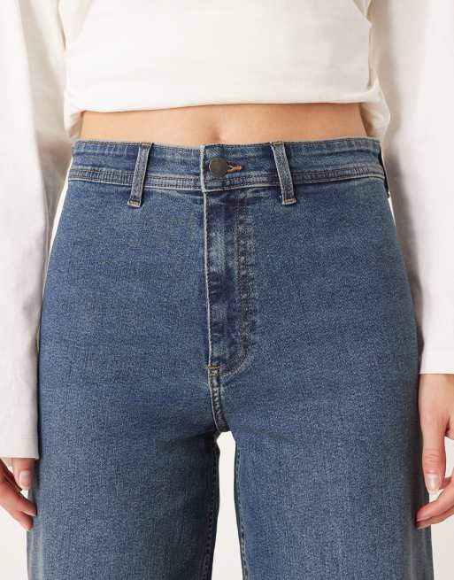 JDY Tall Moon high waist wide leg jeans in dark blue, 5 of 5