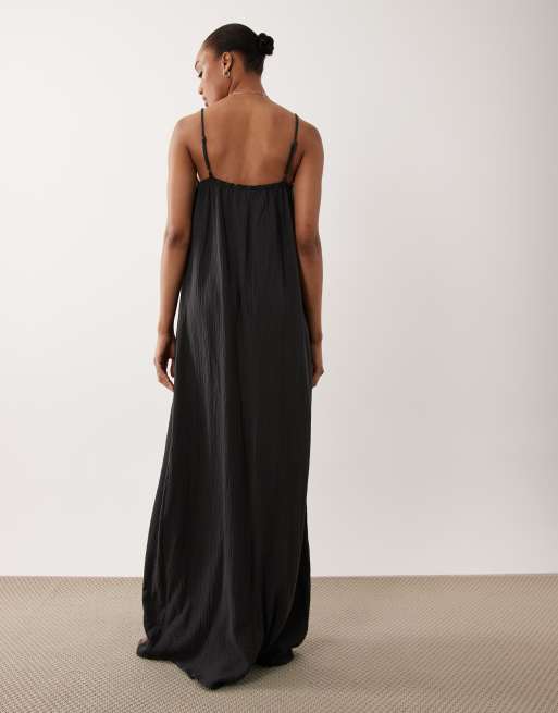 JDY Tall mouwloze maxi-jurk van cheesecloth in antracietgrijs, 2 van 4