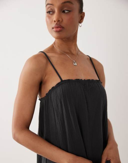 JDY Tall mouwloze maxi-jurk van cheesecloth in antracietgrijs, 4 van 4