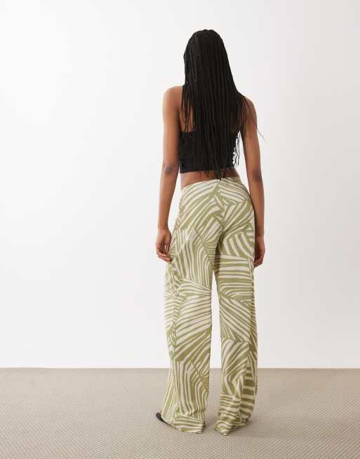 JDY Tall - Pantalon à enfiler avec imprimé abstrait - Sauge, 3 de 5