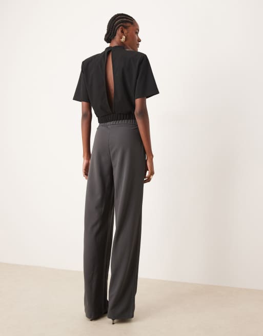JDY Tall - Pantalon ample avec ceinture - Gris foncé, 4 de 5
