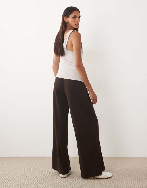 JDY Tall pantalon large taille haute chocolat, 5 de 5