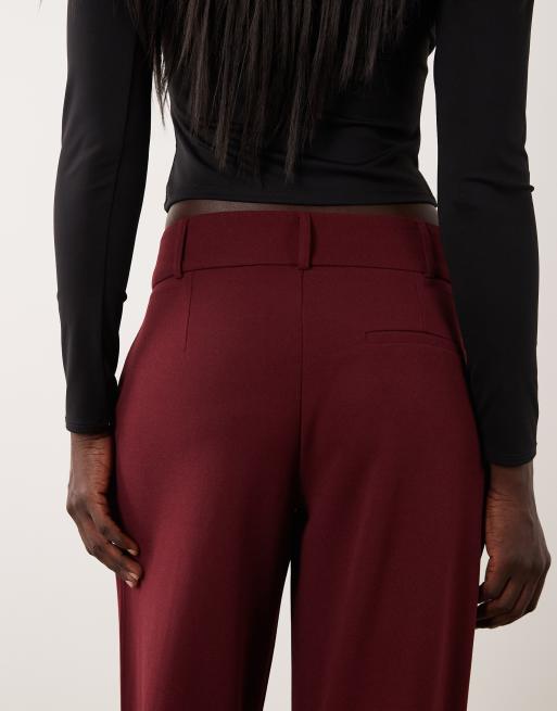 JDY Tall pantalones de sastre de pernera ancha en burdeos, 4 de 5
