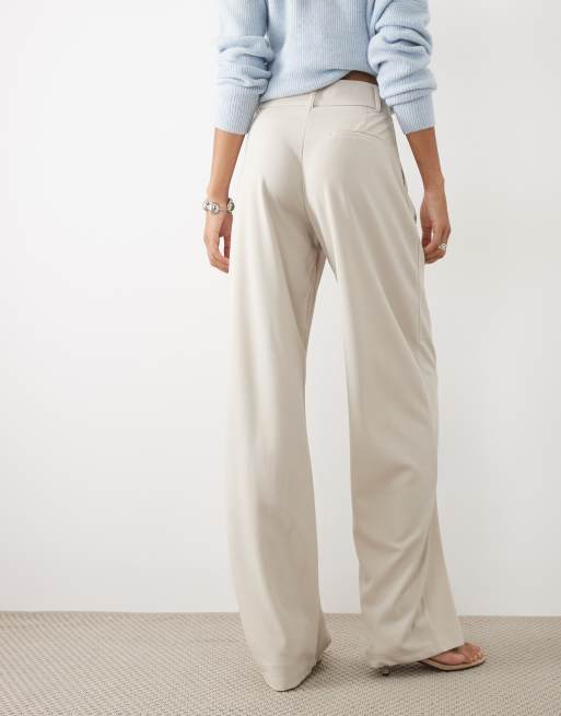 JDY Tall - Pantalones de traje de pernera ancha en piedra, 5 de 5