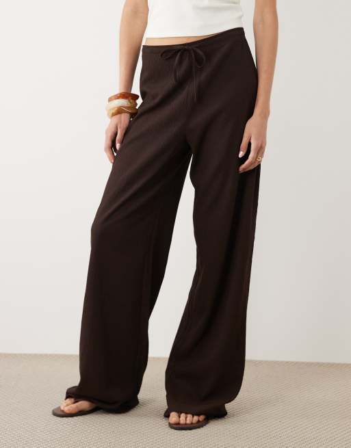 JDY Tall - Pantalones marrón chocolate sueltos, 2 de 5