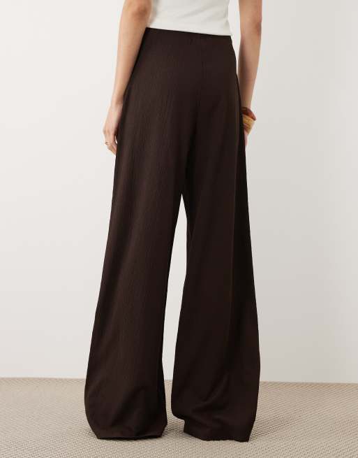 JDY Tall - Pantalones marrón chocolate sueltos, 5 de 5