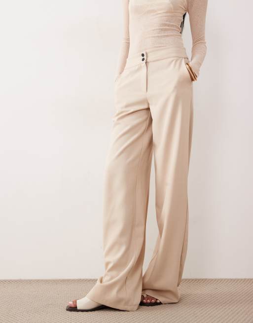 JDY Tall - Pantaloni a fondo ampio e vita alta beige, 3 di 5