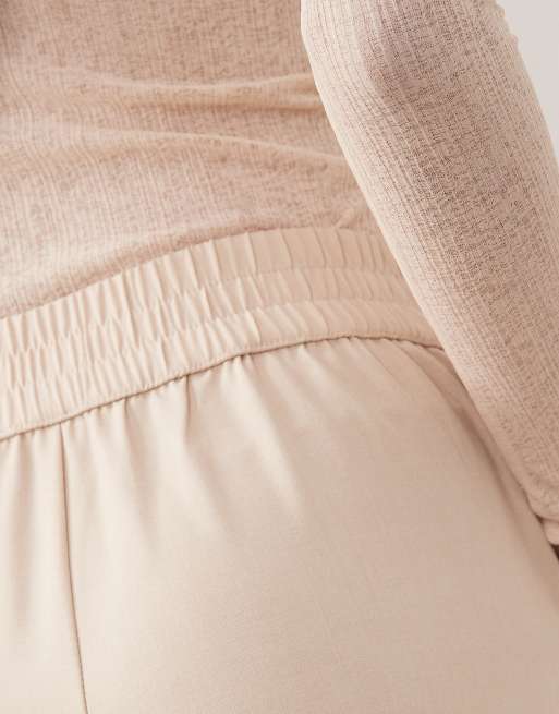 JDY Tall - Pantaloni a fondo ampio e vita alta beige, 5 di 5