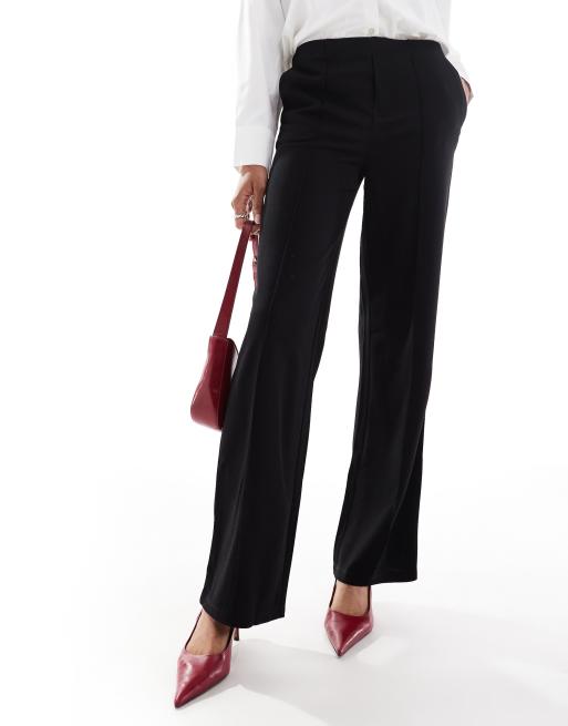 JDY Tall - Pantaloni a vita alta neri con cuciture sul davanti, 2 di 5