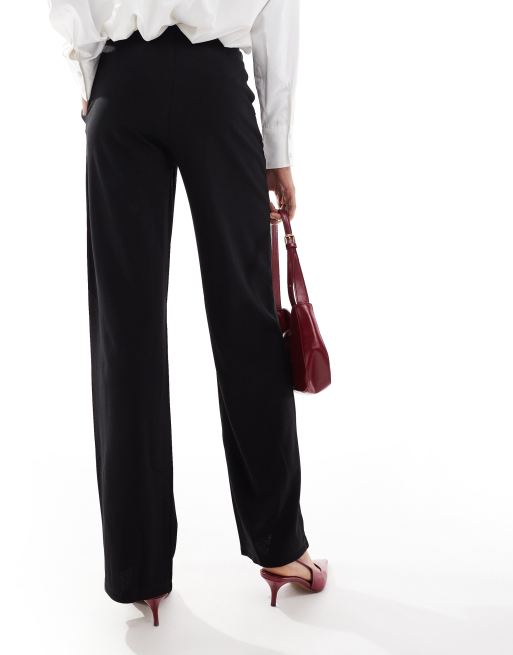 JDY Tall - Pantaloni a vita alta neri con cuciture sul davanti, 4 di 5